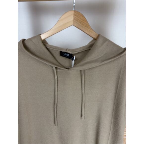 NWT Yesta YEST Tan High Low Hem Hooded Long Vest #0940 Size 10 - Picture 3 of 5